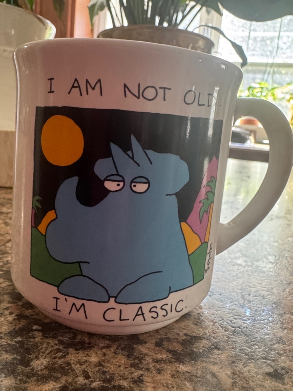 Classic Blue Rhino Ceramic Mug - I Am Not Old I'm Classic